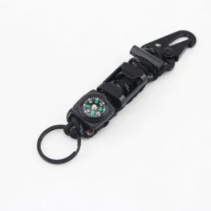 2 Size, Braided Lanyard Survival Keychain Key Ring Hook Outdoor Camping