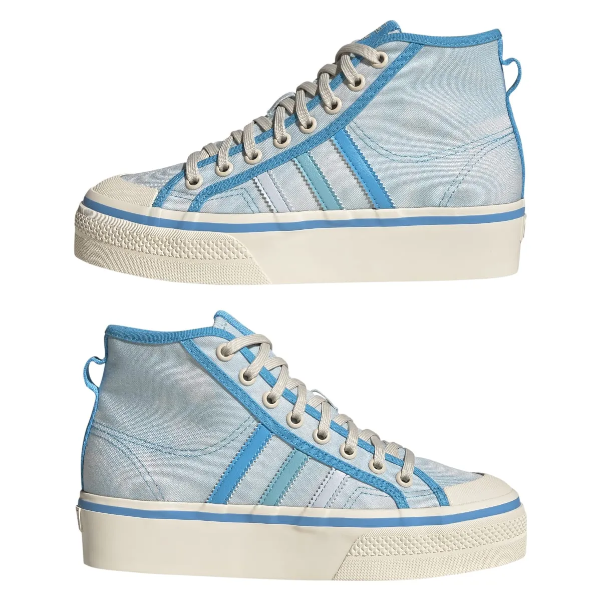 ADIDAS GX4604 NIZZA PLATFORM WMN'S (Medium) Blue/Pantone/White Textile Lifestyle Shoes