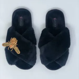 Helena Bee on Cross Slipper Black