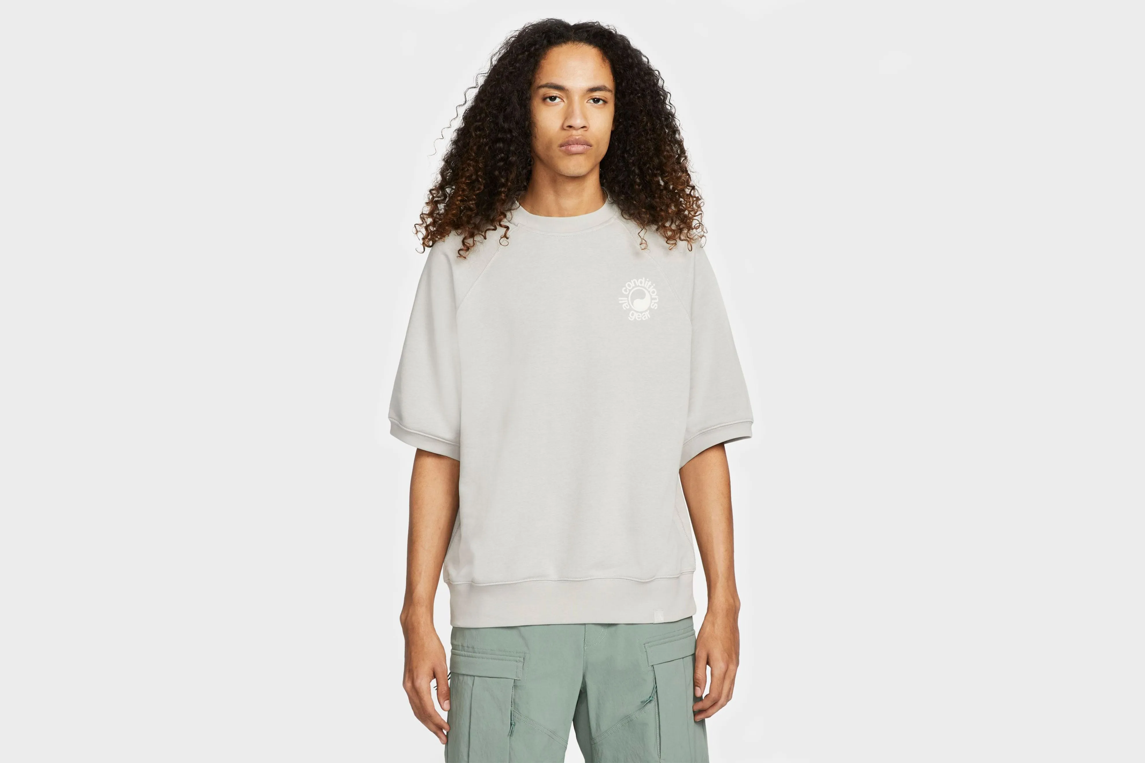 Nike ACG Dri-FIT Short-Sleeve French Terry Crew (Light Iron Ore/Summit White)