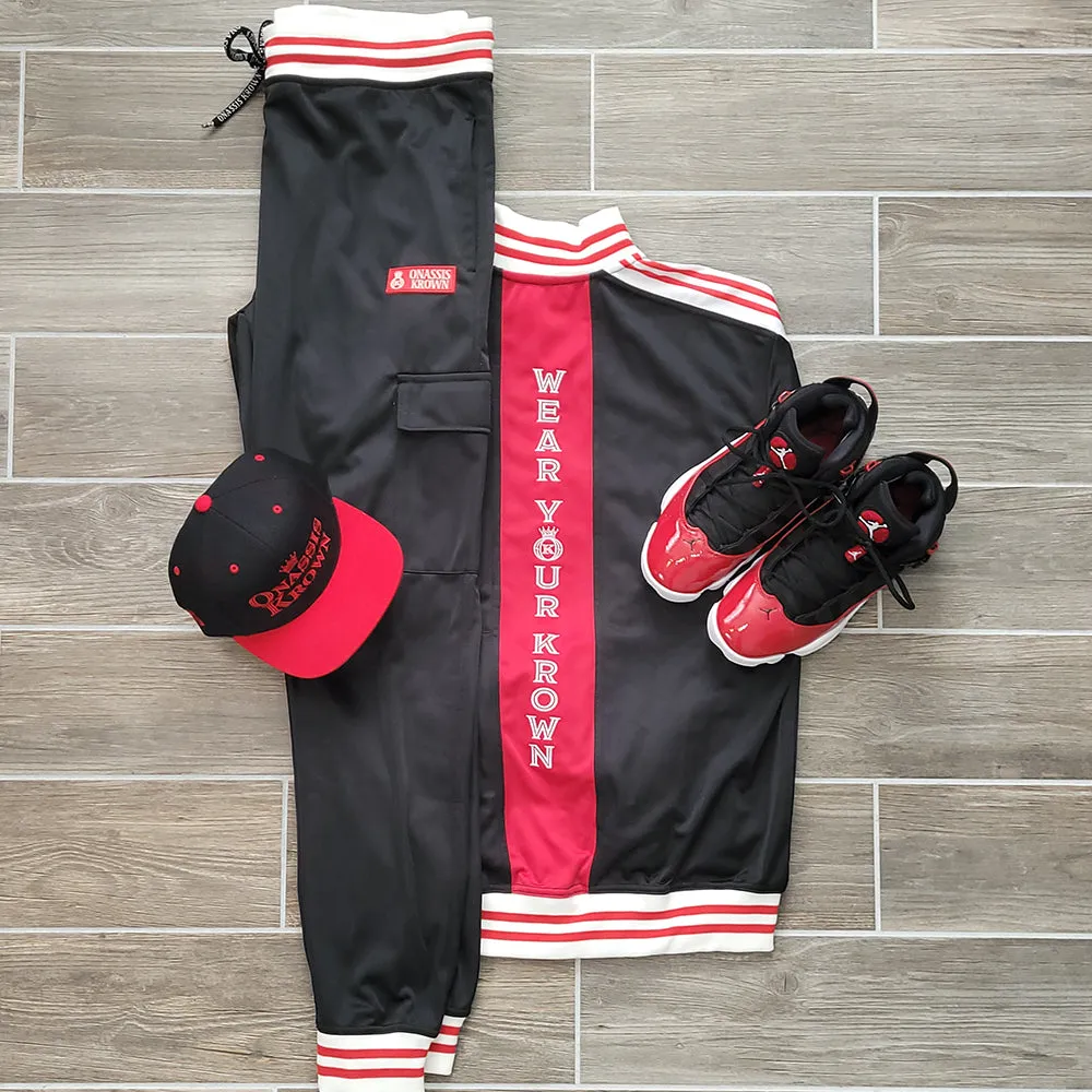 Red Label Designer Onassis Krown Tracksuit in Black