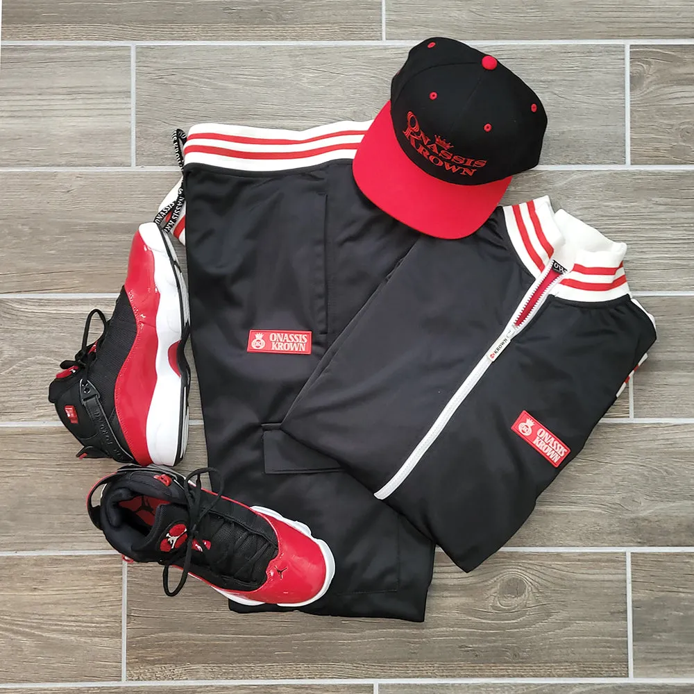 Red Label Designer Onassis Krown Tracksuit in Black