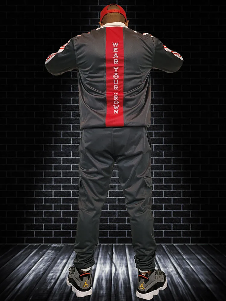 Red Label Designer Onassis Krown Tracksuit in Gray