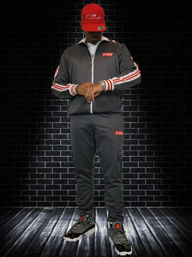 Red Label Designer Onassis Krown Tracksuit in Gray