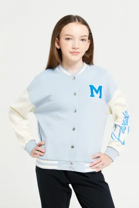 Senior Girls Blue Baseball Scuba Jacket