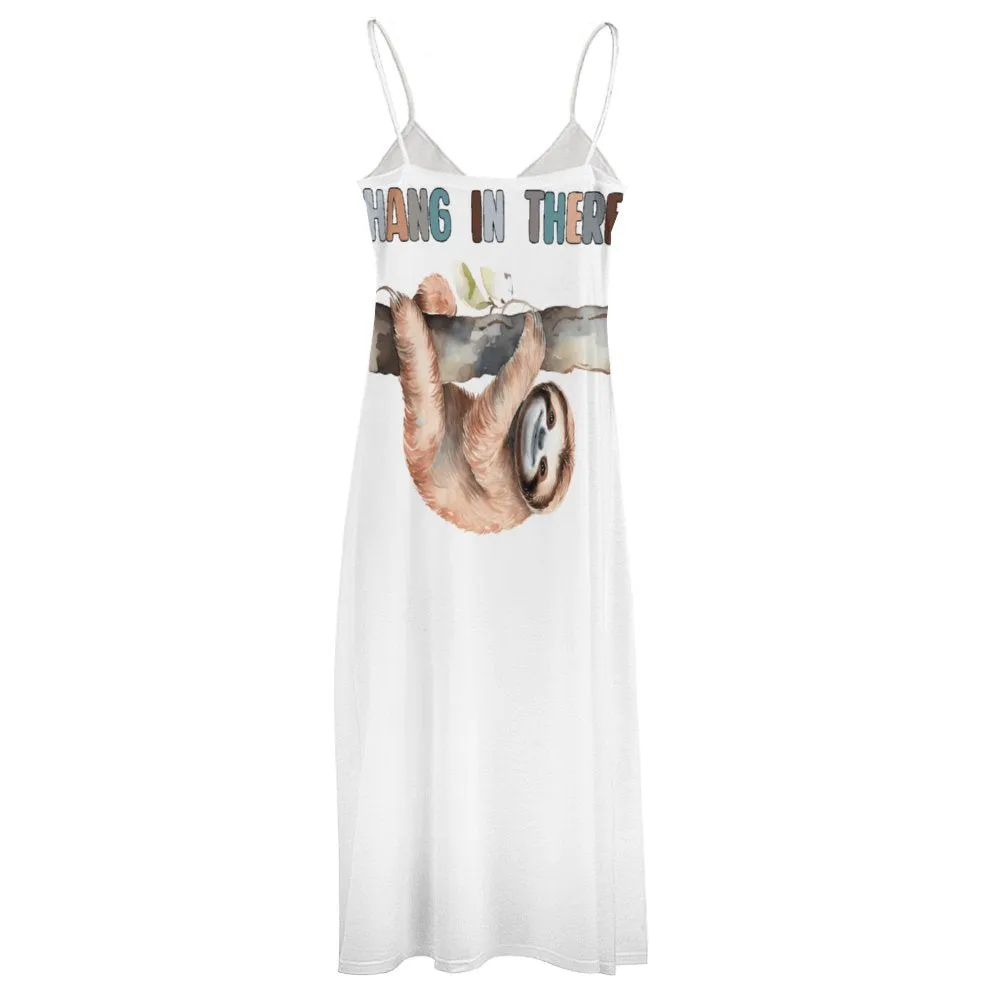 Sloth Hang in There Spaghetti Strap Ankle-Length Dress Long dress